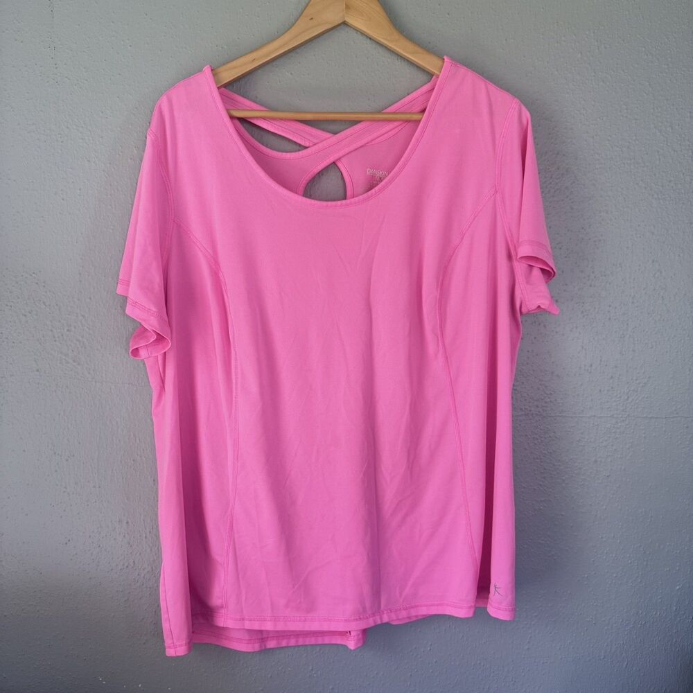 Danskin Now Women's Size 2x (18-20W) Short Sleeve Activewear Top pink